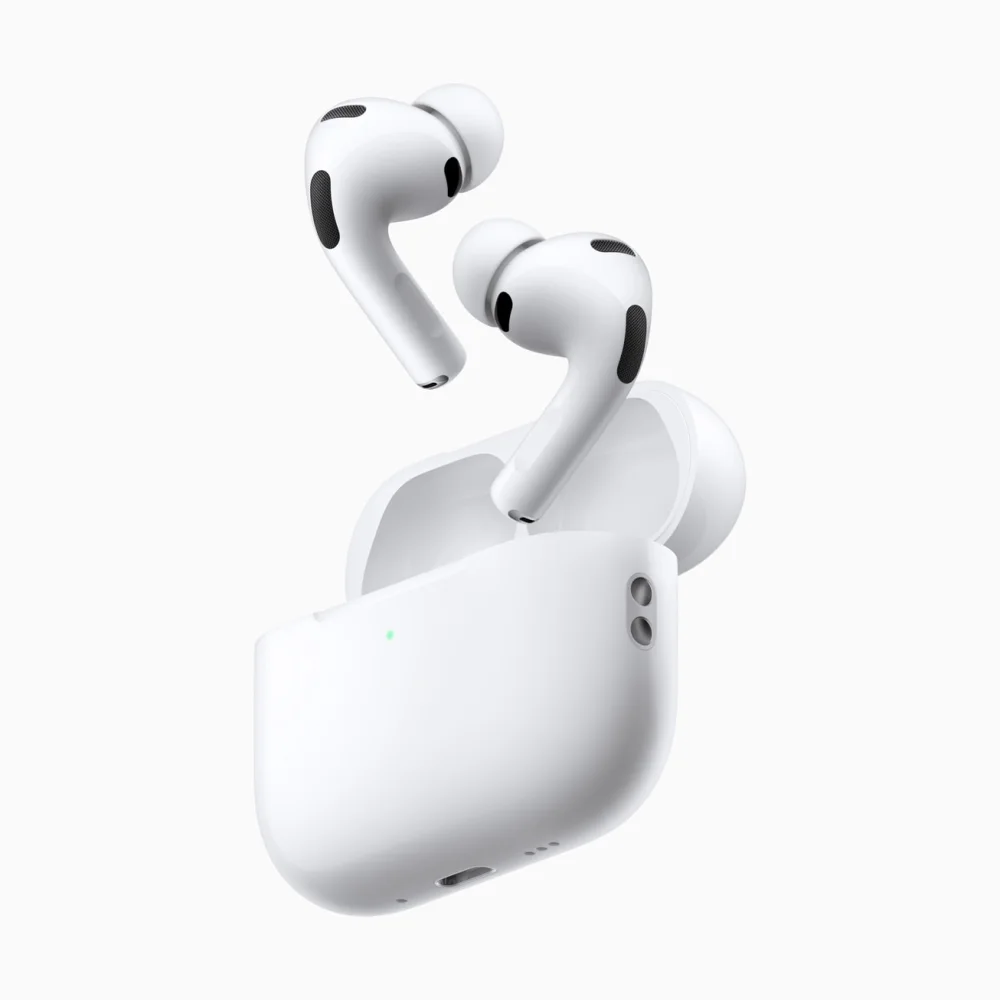 AirPods Pro 3 earbuds and charging case