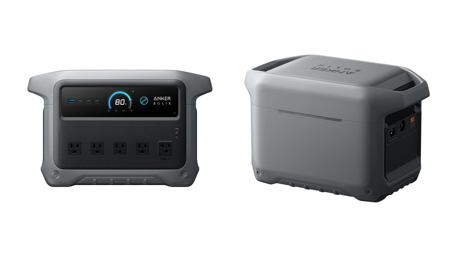 Front and rear views of the Anker SOLIX C1000 Gen 2 on a white background