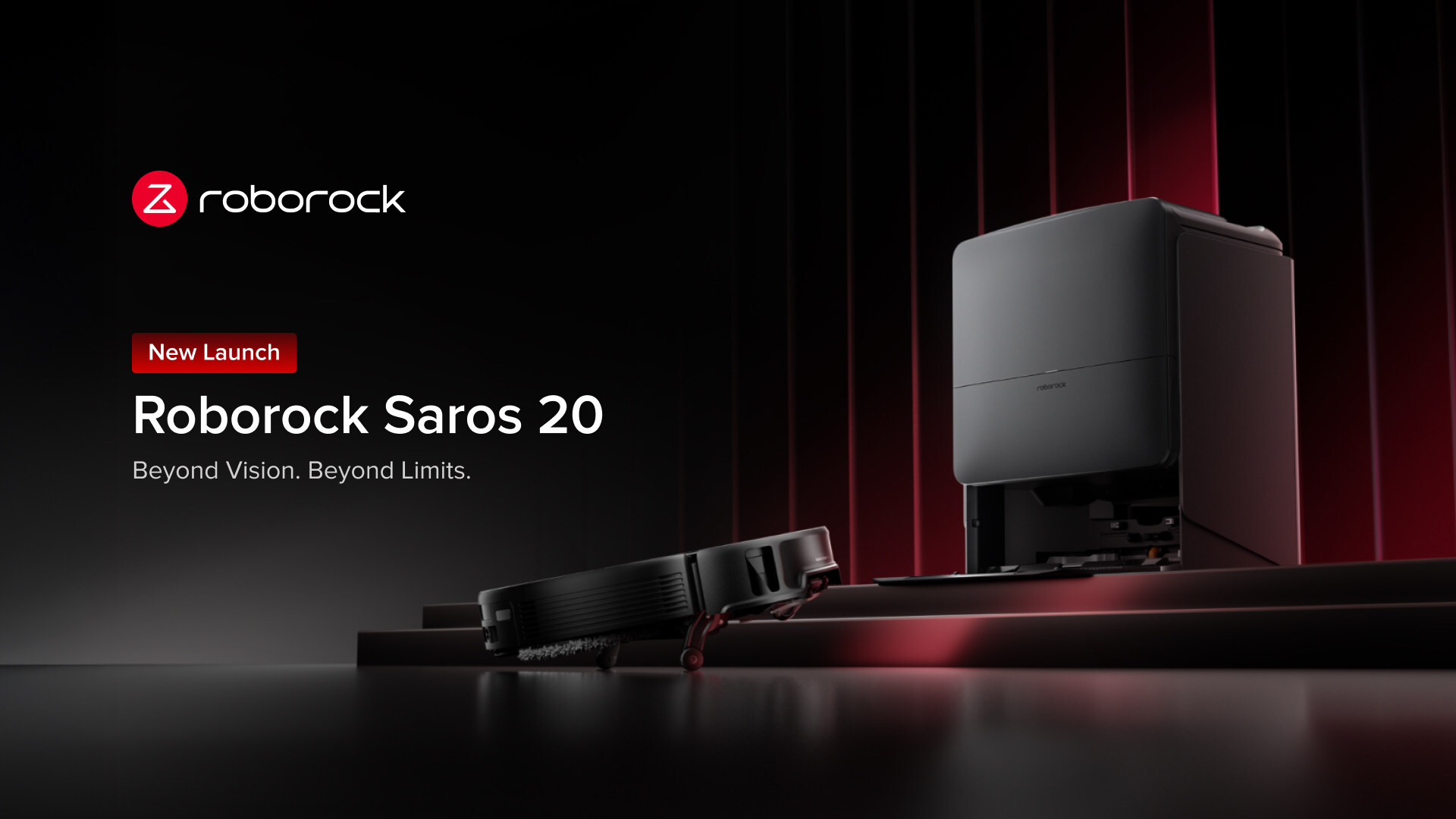 Roborock Saros 20 robot vacuum and RockDock