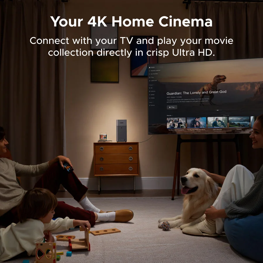 UGREEN DH2300 connected to a television for local media playback